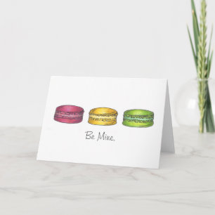 Be Mine Macaron Cookies Valentine's Day Love Card