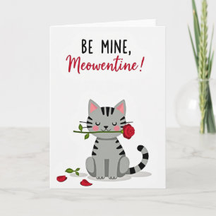 Be Mine Meowentine Cat Card