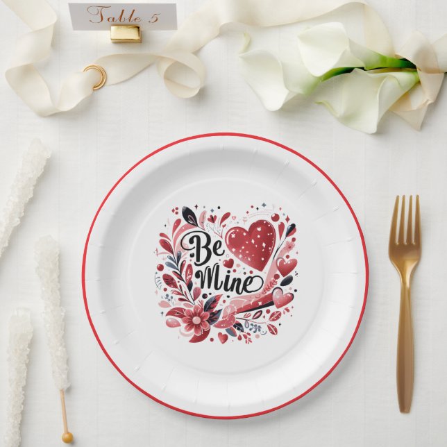 Be Mine Paper Plate (Wedding)