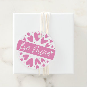 Be Mine Pink Hearts Valentine Favour Tags