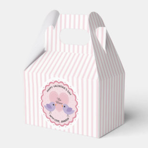 Be Mine Pink Stripes Heart Valentine Favour Box