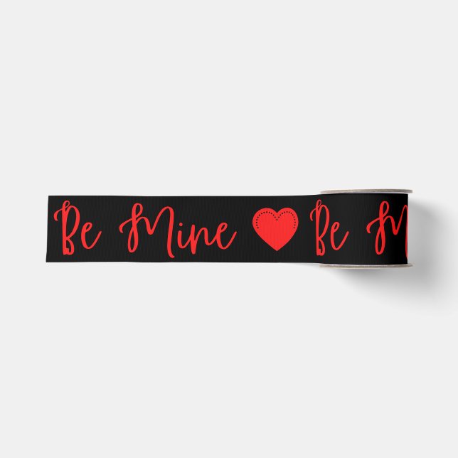 Be Mine Red Valentine's Grosgrain Ribbon (Front)