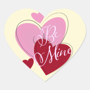Be Mine Romantic Valentine Heart Shape Sticker