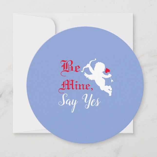 "Be Mine, Say Yes" Love Arrow Personalised Holiday Card (Front)