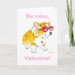 Be Mine, Valentine! Corgi Card