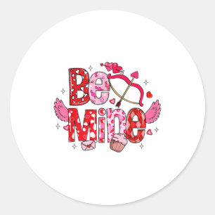 Be Mine Valentine Cute Valentine’s Day Classic Round Sticker
