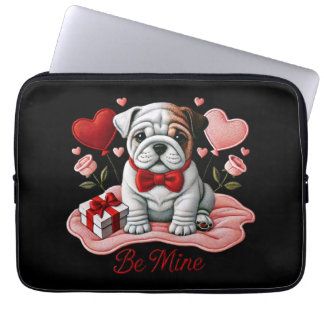 Be Mine Valentine English Bulldog Laptop Sleeve
