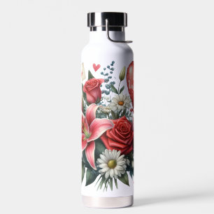 Be Mine Valentine floral/heart  Water Bottle