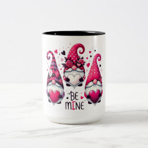 Be Mine Valentine Gnomes Two-Tone Coffee Mug
