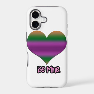 Be Mine Valentine Heart Purple Green Pink
