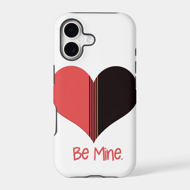 Be Mine Valentine Heart Red Black Stripe (Back)