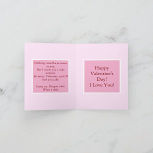 Be Mine, Valentine. I'll Feed You Cake. V-day Card
