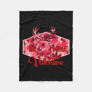 Be Mine Valentine Nk Camo Buck Deer Hunting Valent Fleece Blanket