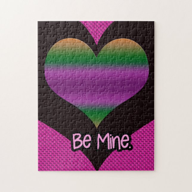 Be Mine Valentine Purple Heart Jigsaw Puzzle (Vertical)