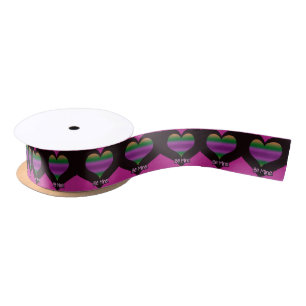 Be Mine Valentine Purple Heart Satin Ribbon
