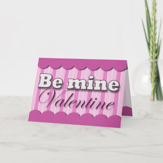Be Mine Valentine ~ Purple Stripe Greeting Card