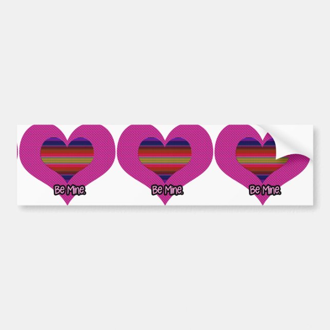 Be Mine Valentine Rainbow Heart Bumper Sticker (Front)