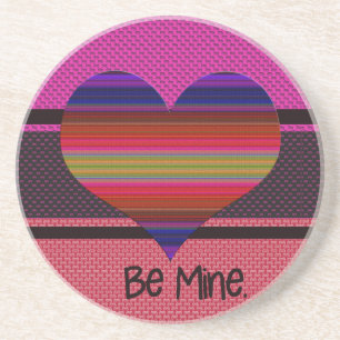 Be Mine Valentine Rainbow Heart Coaster
