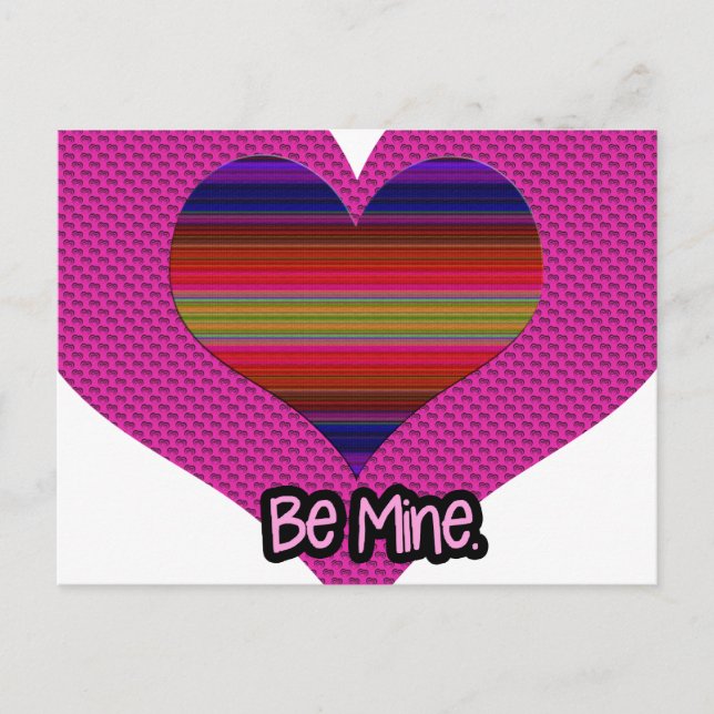 Be Mine Valentine Rainbow Heart Holiday Postcard (Front)