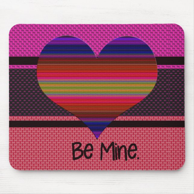 Be Mine Valentine Rainbow Heart Mouse Pad (Front)