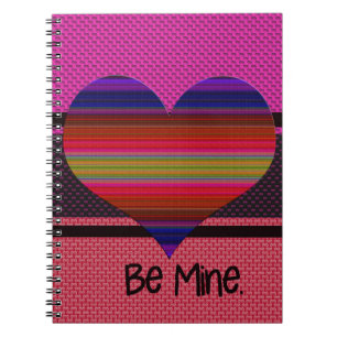 Be Mine Valentine Rainbow Heart Spiral Notebook
