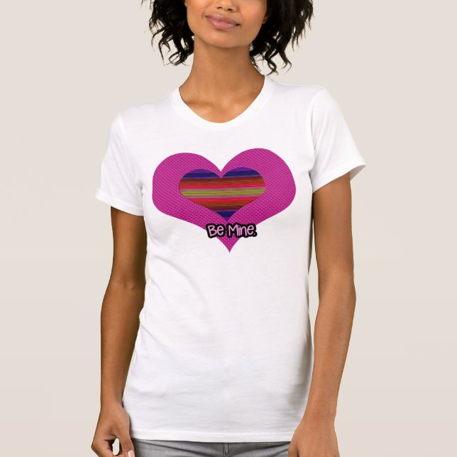 Be Mine Valentine Rainbow Heart T-Shirt (Front)