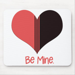Be Mine Valentine Red Stripe Heart Mouse Pad