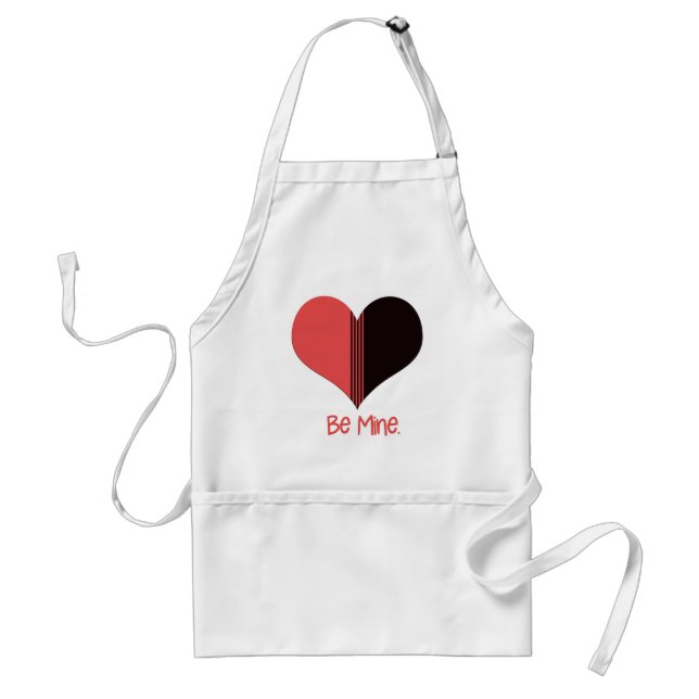 Be Mine Valentine Red Stripe Heart Standard Apron (Front)