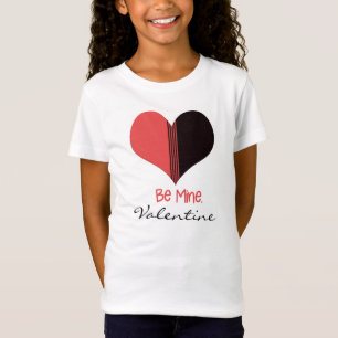 Be Mine Valentine Red Stripe Heart T-Shirt