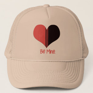 Be Mine Valentine Red Stripe Heart Trucker Hat