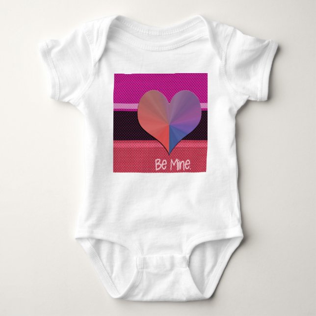 Be Mine Valentine Reflective Heart Baby Bodysuit (Front)