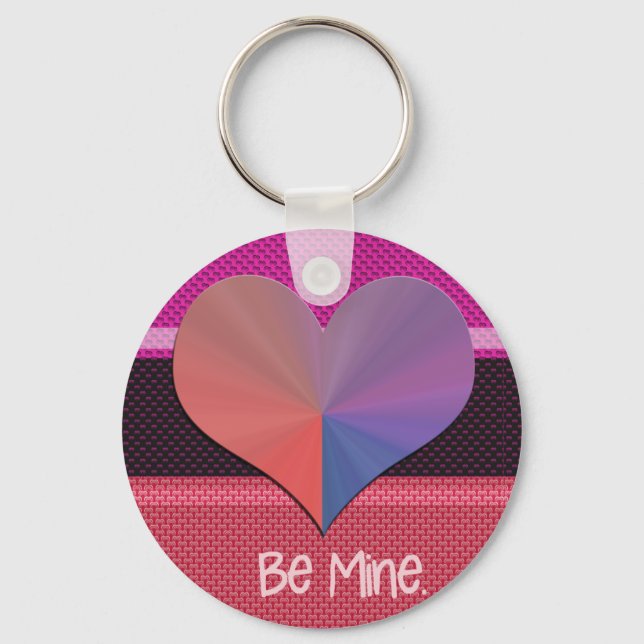 Be Mine Valentine Reflective Heart Key Ring (Front)
