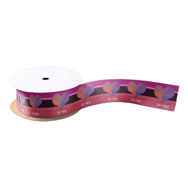 Be Mine Valentine Reflective Heart Satin Ribbon (Spool)