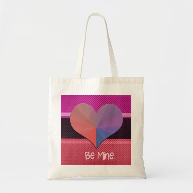 Be Mine Valentine Reflective Heart Tote Bag (Front)