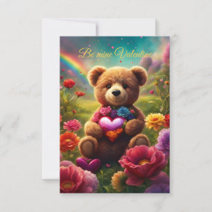 Be mine Valentine Teddy 1 Thank You Card