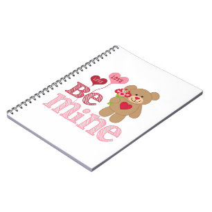 Be Mine Valentine Teddy Spiral Notebook