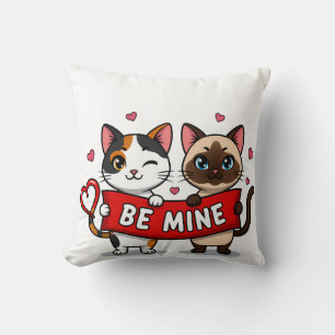 BE MINE Valentine's Cats   Cute Kittens with Love Cushion