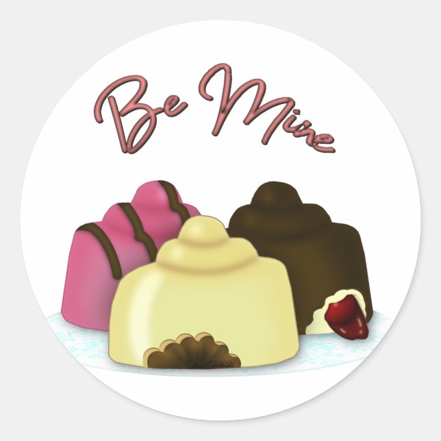 Be Mine Valentine's Day Candy Classic Round Sticker (Front)