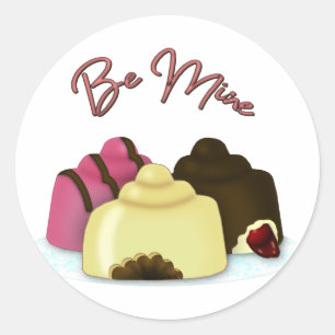 Be Mine Valentine's Day Candy Classic Round Sticker