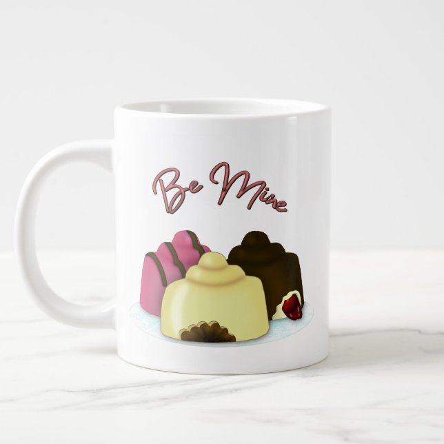 Be Mine Valentine's Day Candy Large Coffee Mug (Left)