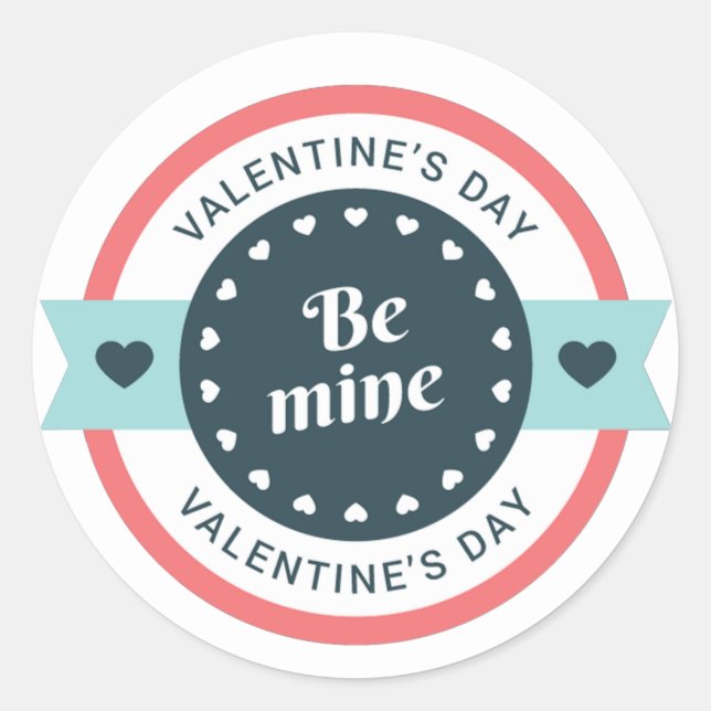 Be Mine Valentine's Day ID1086 Classic Round Sticker (Front)