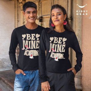 Be Mine: Valentine's Funny Cute Pug & Love Letter T-Shirt