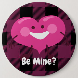 Be Mine?   Whimsical Heart   Valentine 6 Cm Round Badge