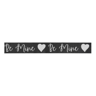 Be Mine White Glitter Valentine's Grosgrain Ribbon