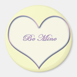 Be Mine Yellow Heart Candy Sticker Magnet
