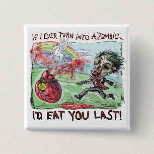 Be Mine Zombie Valentine 15 Cm Square Badge