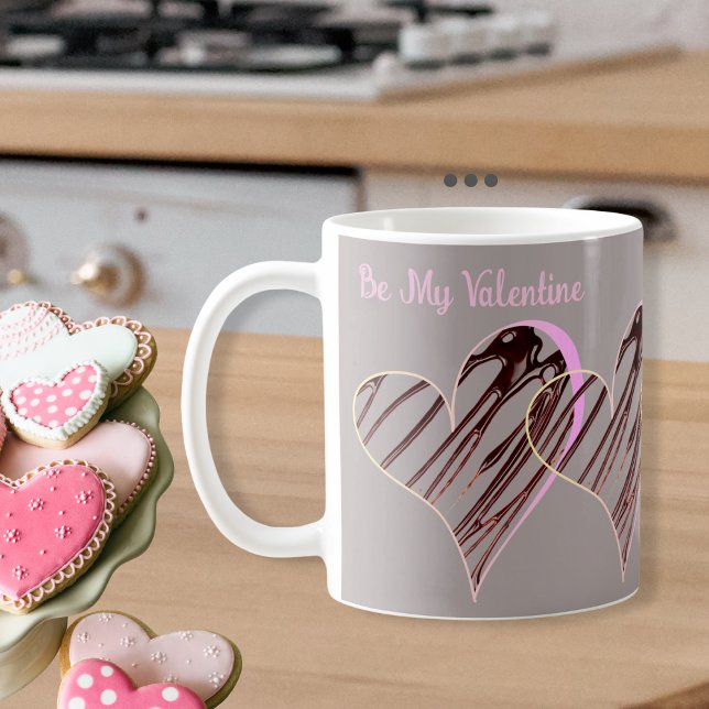 Be Mt Valentine Chocolate Syrup Heart Coffee Mug (Creator Uploaded)