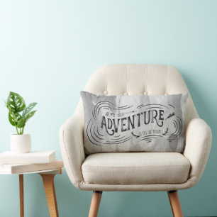Be My Adventure and I'll Be Yours Grey Watercolor Lumbar Cushion