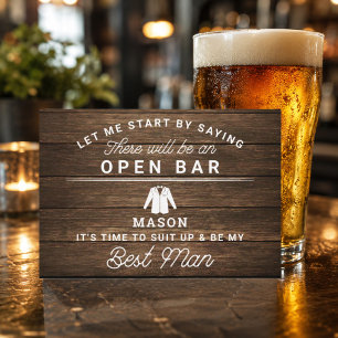 Be My Best Man Card - Rustic Wood