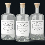 Be My Best Man Proposal Black Modern Wedding  Liquor Bottle Label<br><div class="desc">This unique personalised bow black and white liquor label is the best way to thank your Groomsman with a bottle of their favourite alcohol. Personalise this label by adding your own unique text if needed and changing the date and the name.</div>